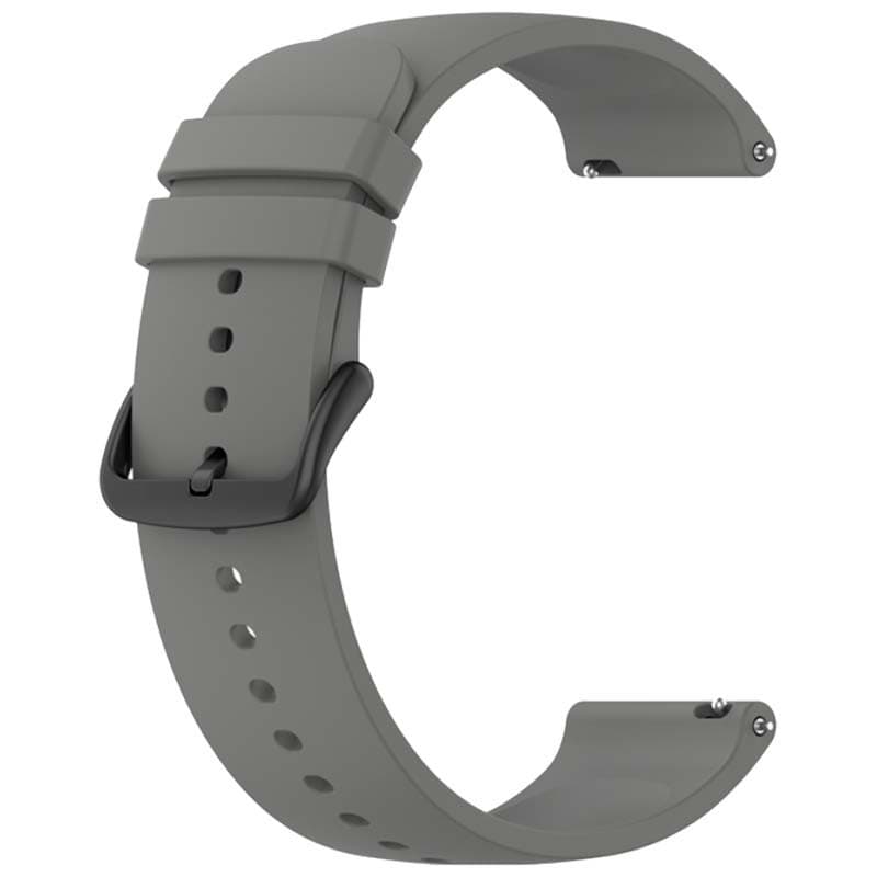 boucle noire du bracelet en silicone gris universel de 22mm pour montre connectée