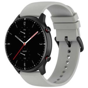 Bracelet en silicone gris clair universel de 22 mm pour smartwatch
