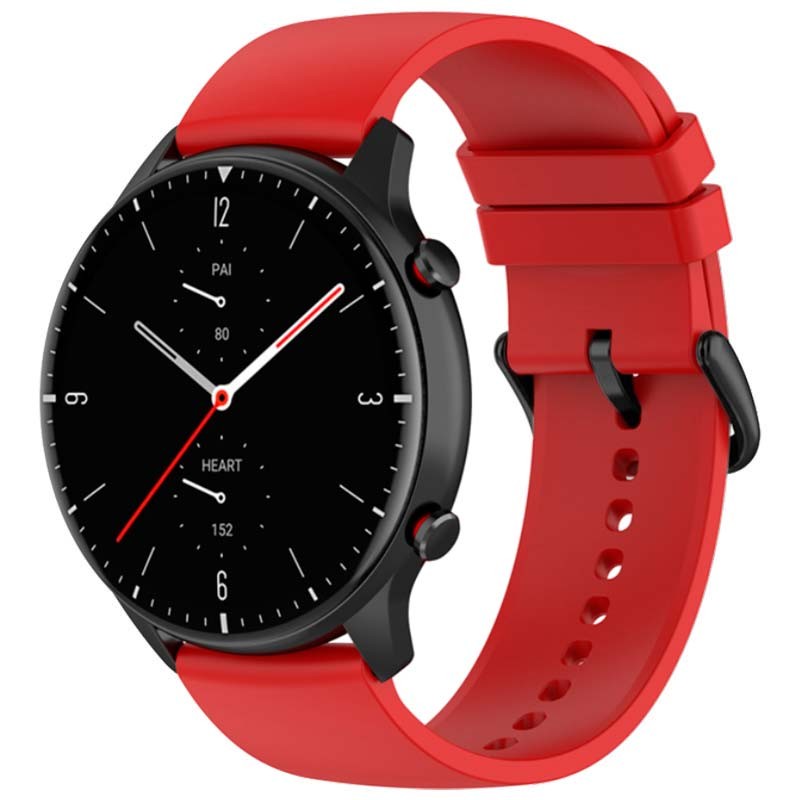 Pulseira de silicone vermelha universal de 22mm para smartwatch - Item