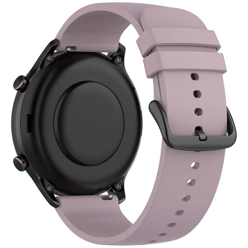 vista traseira da correia de silicone violeta universal de 22mm para smartwatch