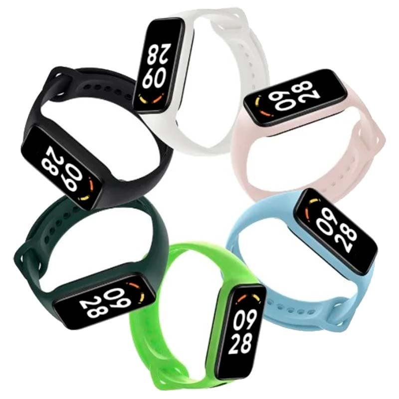 Vista detalhada da pulseira de silicone compatível com o Xiaomi Smart Band 8 Active na cor Branco