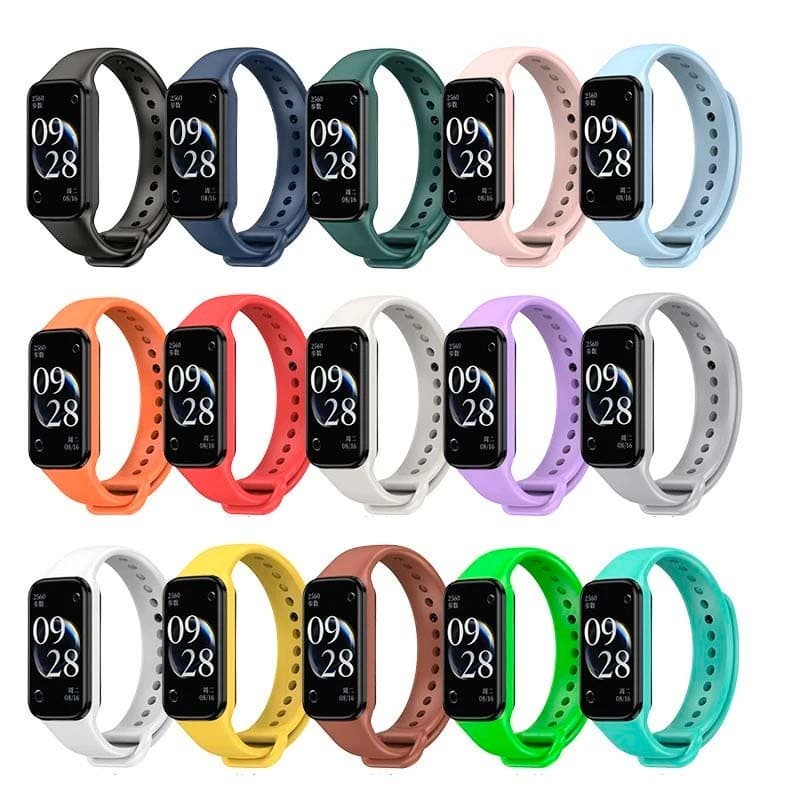 Pulseira de silicone compatível com o Xiaomi Smart Band 8 Active na cor Branco e outras cores disponíveis