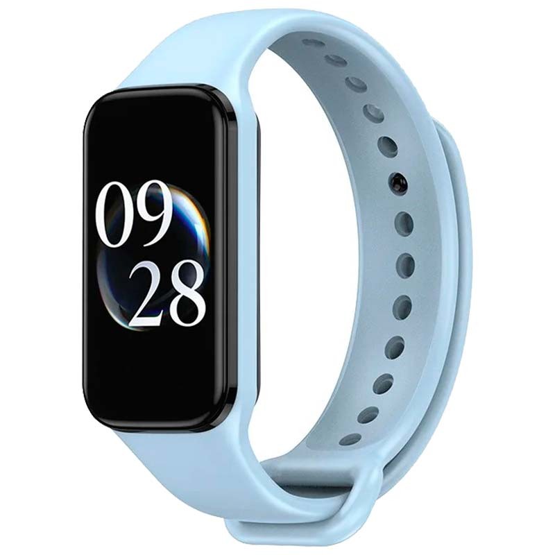 Correa de silicona compatible con Xiaomi Smart Band 8 Active en color Azul Claro - Ítem