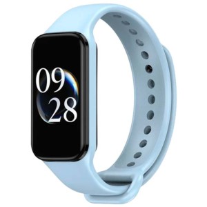 Pulseira de silicone compatível com Xiaomi Smart Band 8 Active na cor Azul Claro