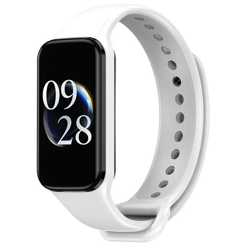 Correa de silicona compatible con Xiaomi Smart Band 8 Active en color Blanco - Ítem