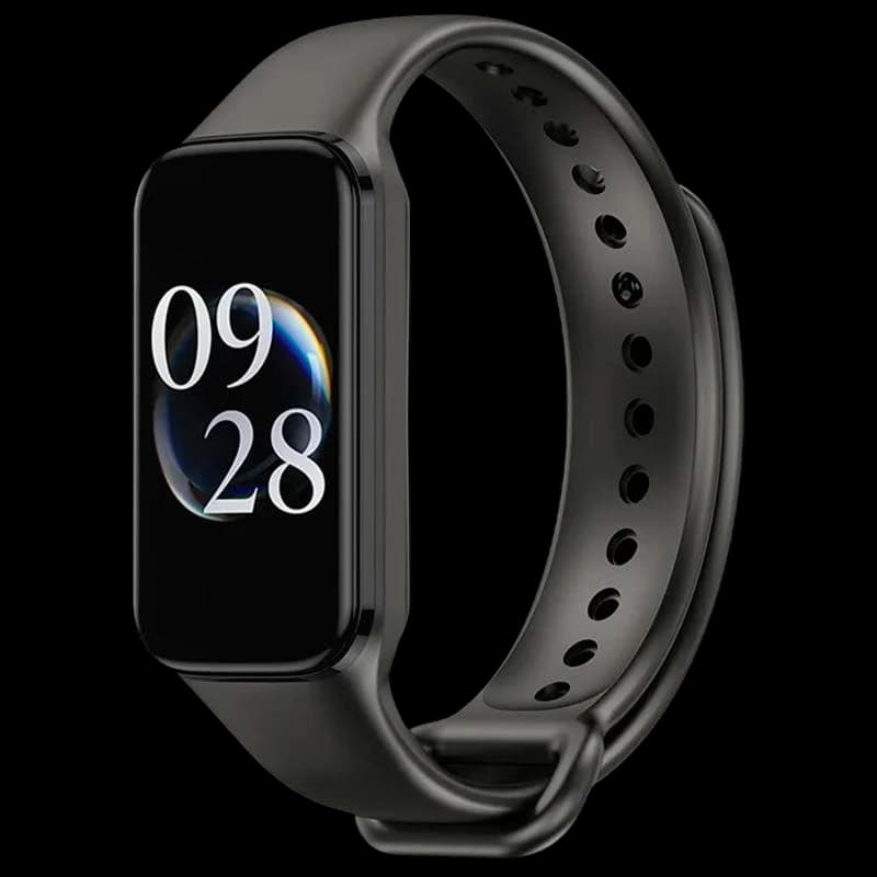 Pulseira de silicone compatível com Xiaomi Smart Band 8 Active na cor Preto