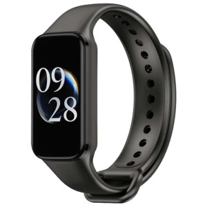 Pulseira de silicone compatível com Xiaomi Smart Band 8 Active na cor Preto