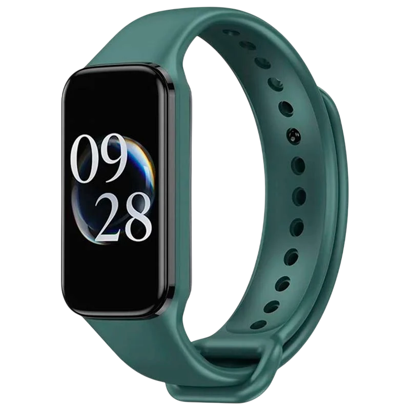 Pulseira de silicone compatível com Xiaomi Smart Band 8 Active na cor Verde Escuro - Item