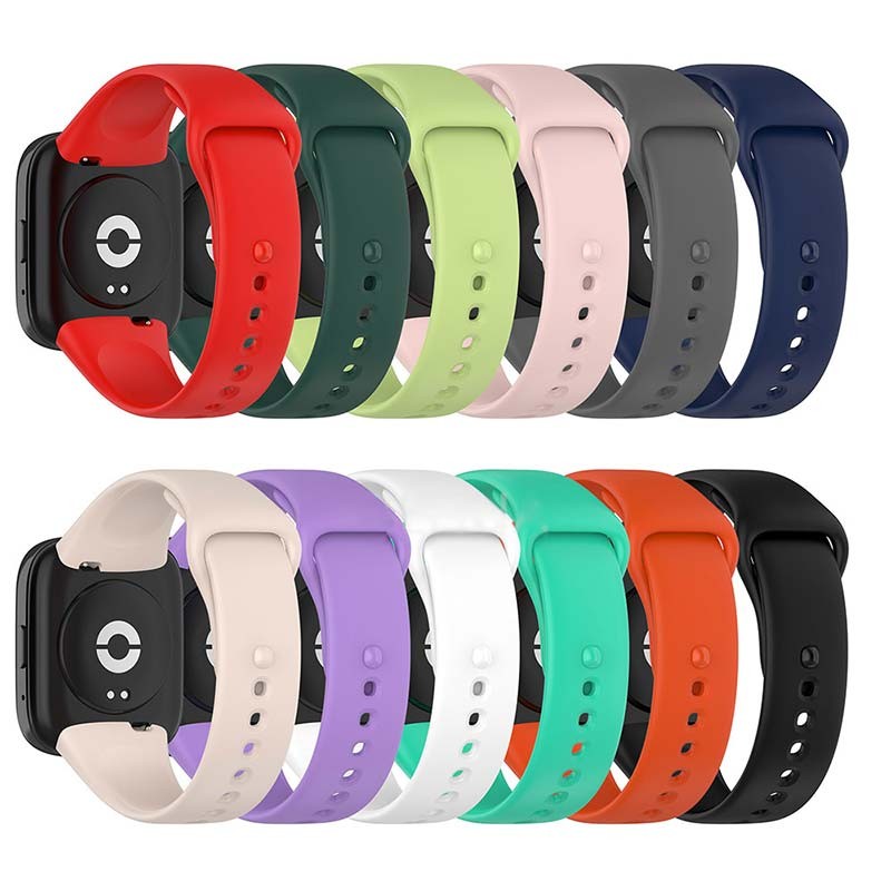 GIOPUEY Correas Compatible con Redmi Watch 3 Active, [2 in 1] TPU Silicona  La Correa + 3 Piezas Protector de Pantalla, [Resistente al Desgaste]