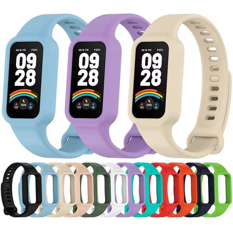 Pulseira de silicone roxa para Xiaomi Smart Band 9 Active - cores disponíveis