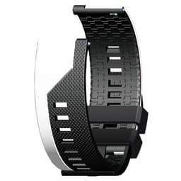 Pulseira Universal Stripe 22mm para Smartwatch com design bicolor preto e branco, textura antiderrapante, ventilação por recortes e fecho resistente