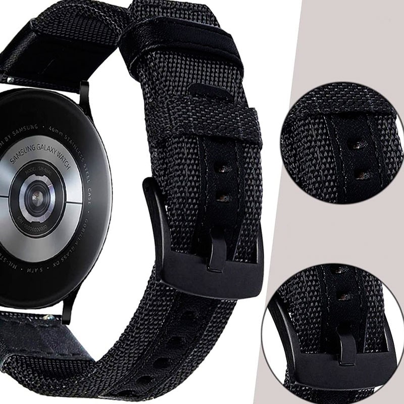 Pulseira Universal Nylon Ajustável 22mm Preta para Smartwatch - Item2