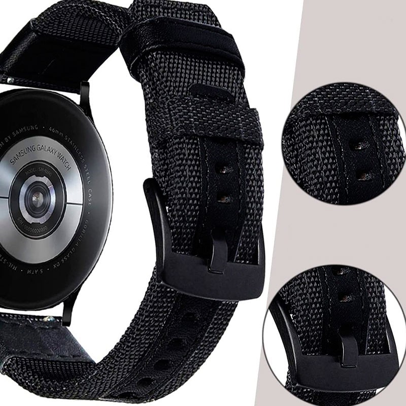 Pulseira Universal Nylon Ajustável 22mm Preta para Smartwatch Xiaomi/Amazfit/Samsung/Huawei/Realme/Ticwatch - Item2