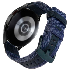 Bracelet Universel Nylon Ajustable 22mm Bleu pour Smartwatch
