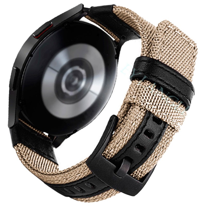 Bracelet Universel Nylon Ajustable 20mm Kaki pour Smartwatch