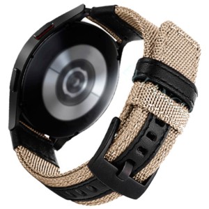 Pulseira Universal Nylon Ajustável 22mm Cáqui para Smartwatch Xiaomi/Amazfit/Samsung/Huawei/Realme/Ticwatch