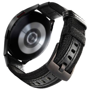 Bracelet Universel Nylon Ajustable 22mm Noir pour Smartwatch