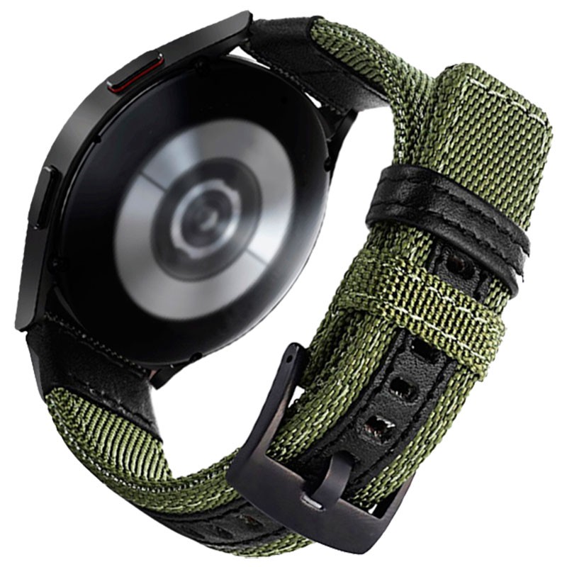Bracelet Universel Nylon Ajustable 22mm Vert pour Smartwatch