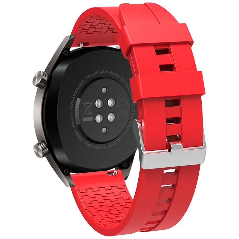 Bracelet Universel Silicone 22mm Rouge pour Smartwatch Xiaomi/Amazfit/Samsung/Huawei/Realme/Ticwatch - Ítem1