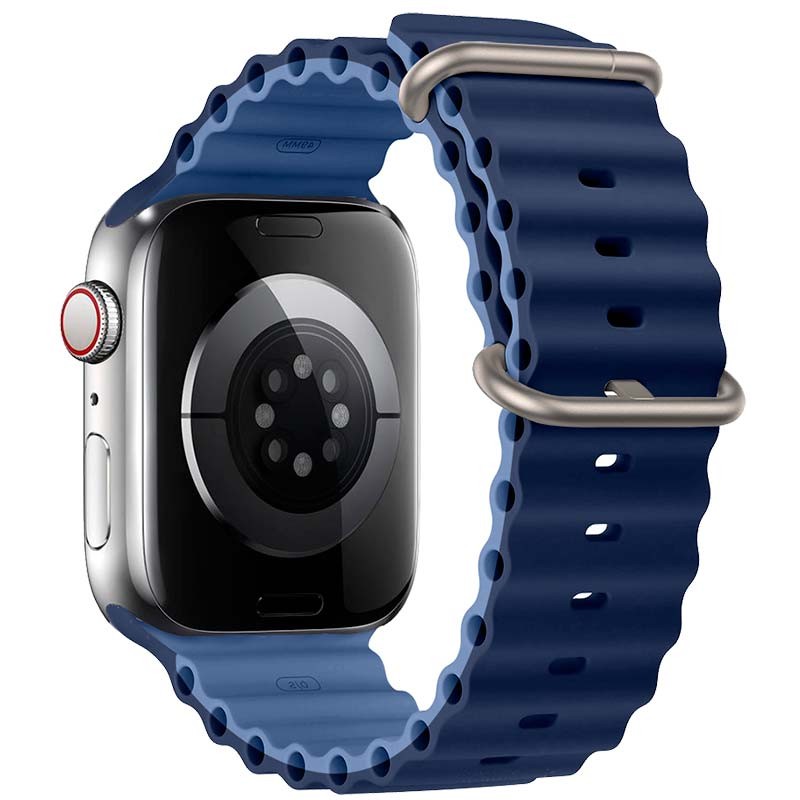 Correa Wave de silicona Azul Marino+Azul para Apple Watch 38/40/41mm - Ítem1