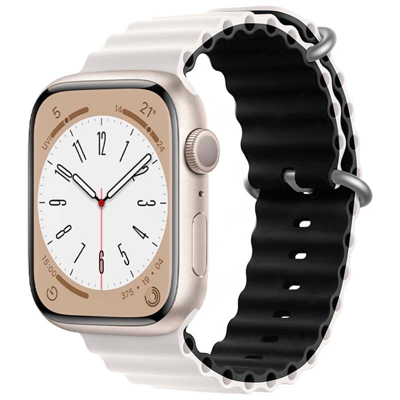 Correa Apple Watch 38/40/41mm Wave Blanco+Negro - Ítem
