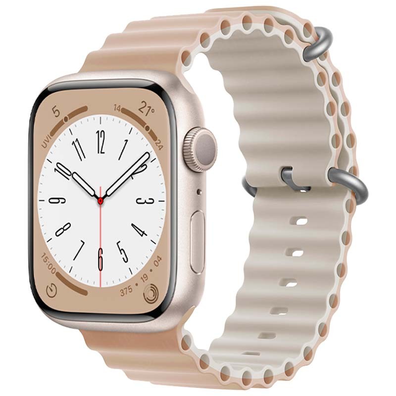 Correa Apple Watch 42/44/45/49mm Wave Rosa Claro+Blanco - Ítem