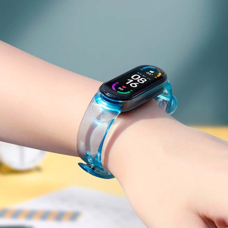 Bracelet traslucide bleu avec fermeture à clip pour Xiaomi Mi Smart Band 6 - Ítem2