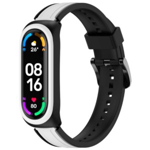 Bracelet Dual Color noir pour Xiaomi Mi Smart Band 6 Noir+Blanc