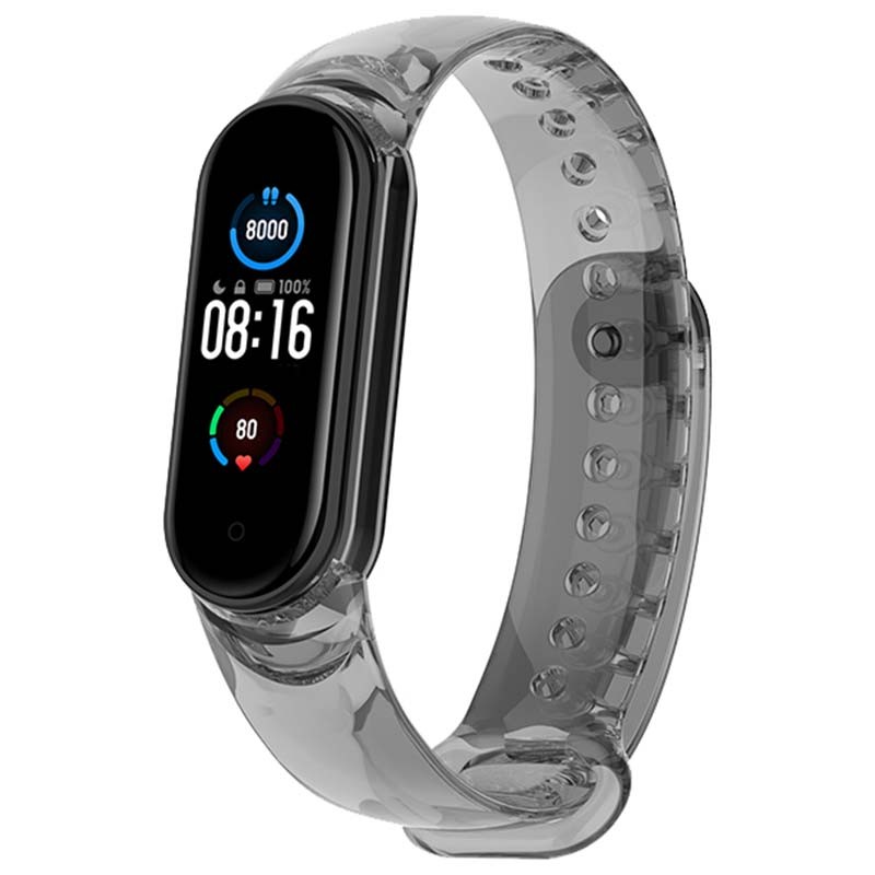 Pulseira traslúcida preta com fecho de clipe para Xiaomi Mi Smart Band 6 - Item2