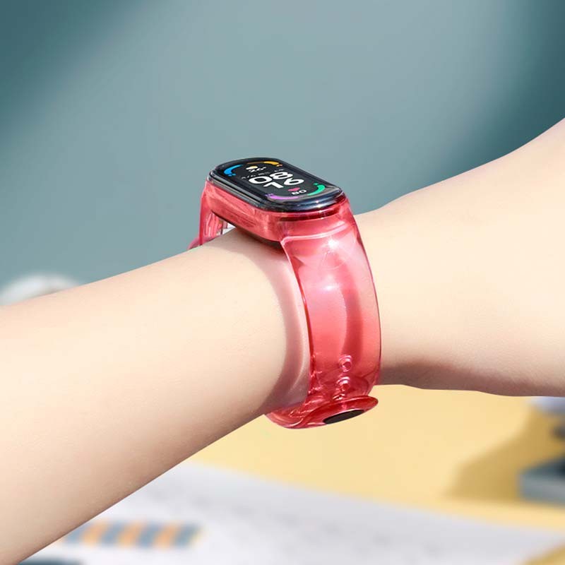 Correa traslúcida roja con cierre de clip para Xiaomi Mi Smart Band 6 - Ítem3