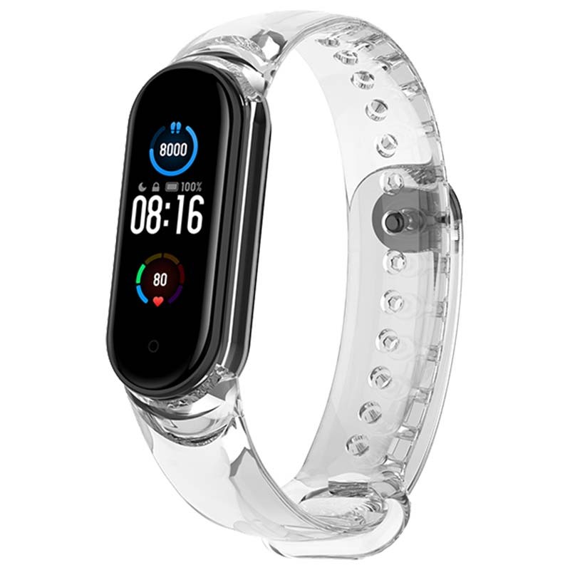 Bracelet traslucide noir avec fermeture à clip pour Xiaomi Mi Smart Band 6 - Ítem1