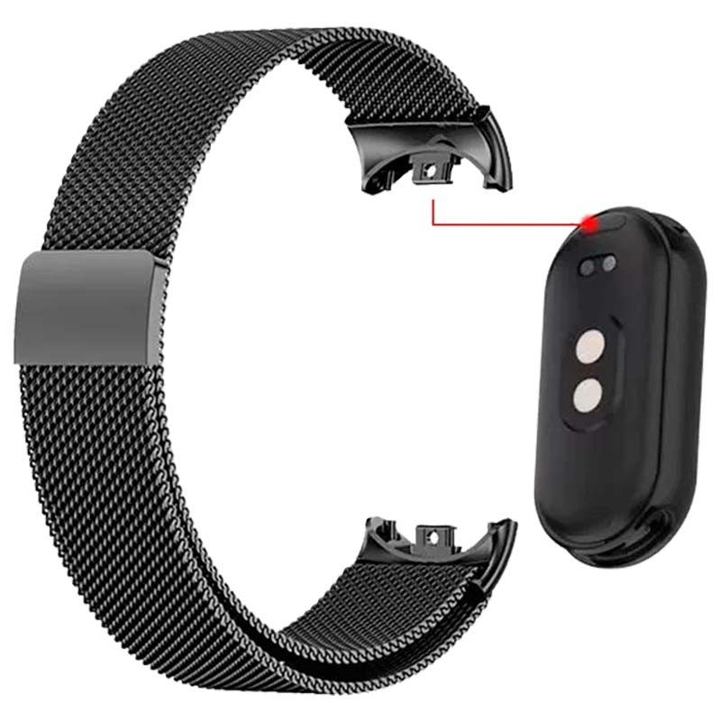 Pulseira milanesa magnética preta para Xiaomi Smart Band 8 - Item1