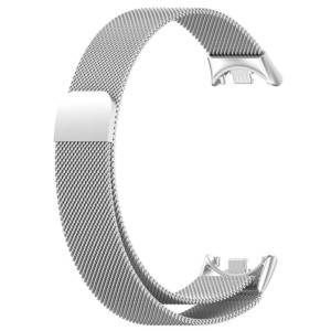 Pulseira milanesa magnética prateada para Xiaomi Smart Band 8