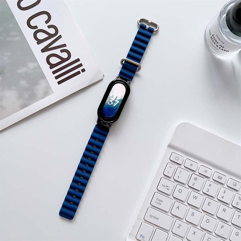 Bracelet Wave en silicone bleu pour Xiaomi Smart Band 7 - Ítem1