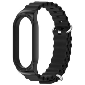 Bracelet Wave en silicone noir pour Xiaomi Mi Smart Band 6