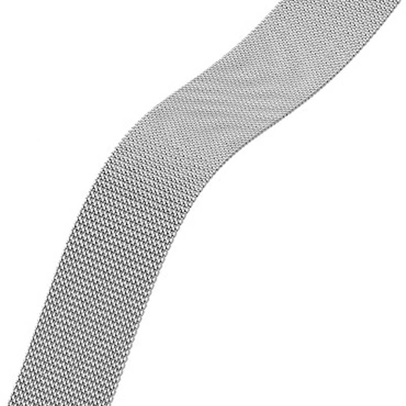 textura de la Correa milanesa con cierre de clip compatible con Xiaomi Smart Band 7 en color Plata