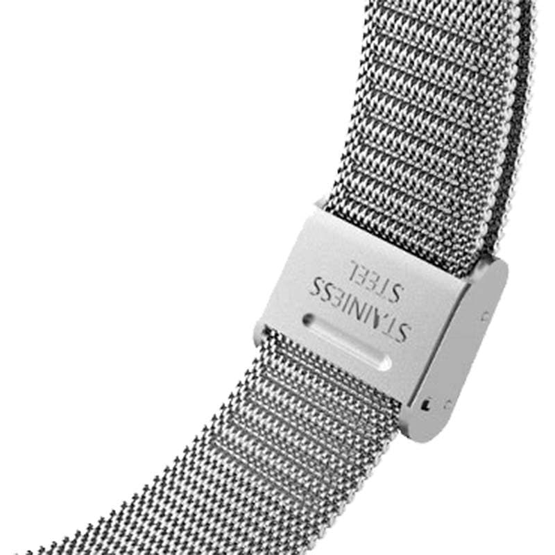 cierre de clip de la Correa milanesa compatible con Xiaomi Smart Band 7 en color Plata