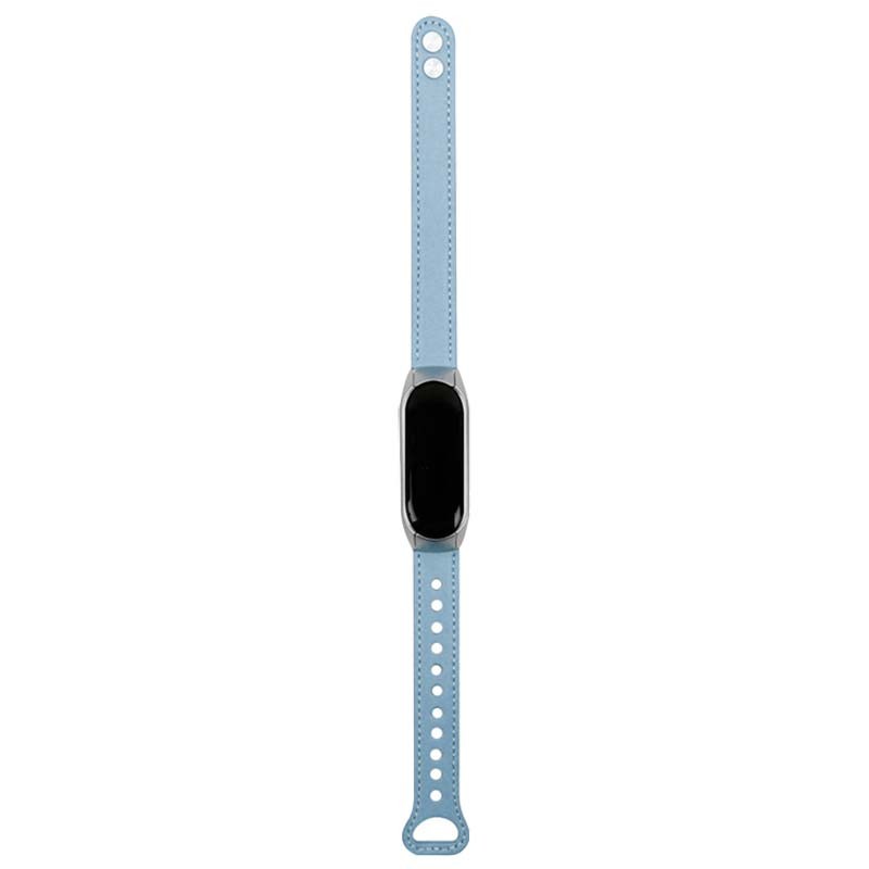 Bracelet en cuir bleu clair avec fermeture à clip pour Xiaomi Mi Smart Band 6 - Ítem2