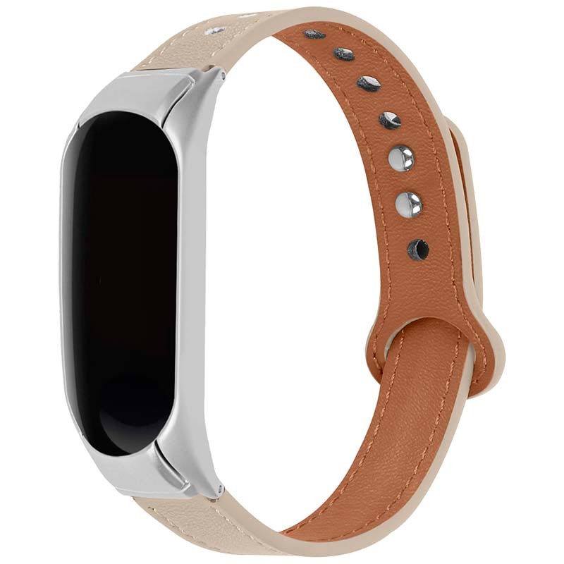 Correa de cuero caqui con cierre de clip para Xiaomi Mi Smart Band 6 - Ítem