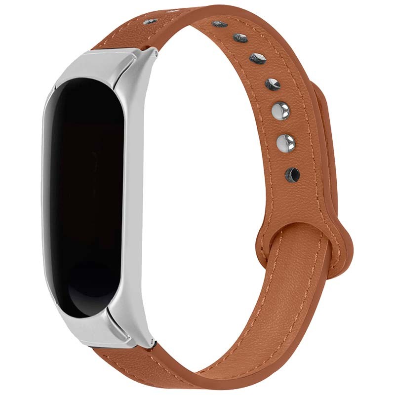 Correa de cuero marrón con cierre de clip para Xiaomi Mi Smart Band 6 - Ítem