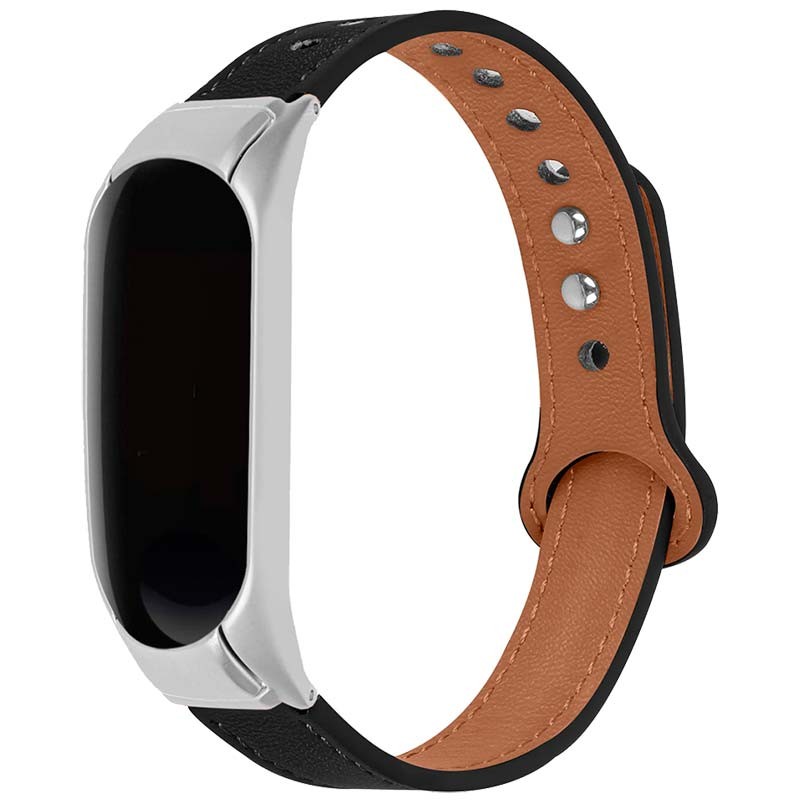 Correa de cuero negro con cierre de clip para Xiaomi Mi Smart Band 6 - Ítem