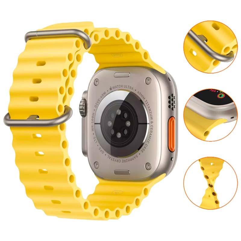 Correa Apple Watch 42/44/45/49mm Wave Amarillo - Ítem2