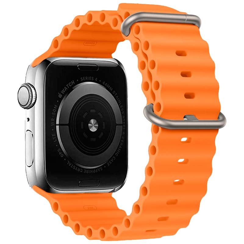 Correa para Apple Watch 42 44 45 49mm Wave Material TPU Naranja