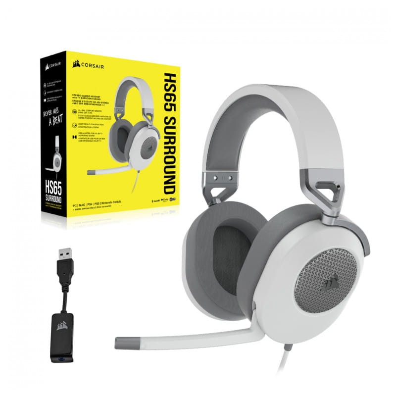 Corsair HS65 SURROUND Blanco - Auriculares Gaming - Ítem3