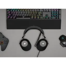 Corsair HS65 SURROUND Carbono - Auriculares Gaming imagen con teclado gaming
