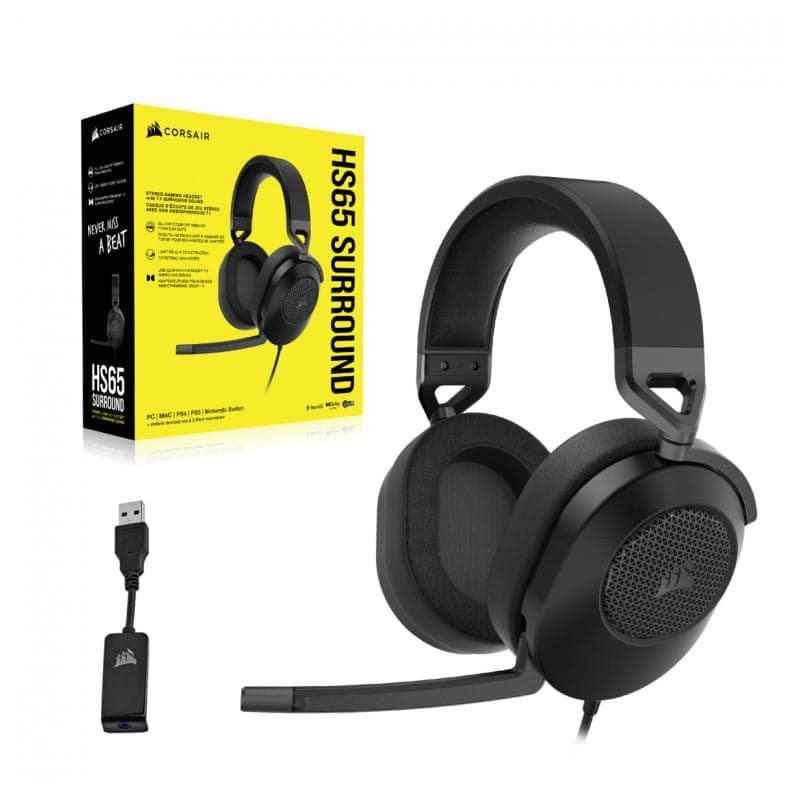 Corsair HS65 SURROUND Carbono - Auriculares Gaming imagen con la caja