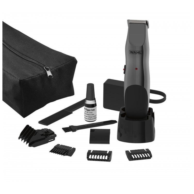 Máquina de Barbear elétrica Wahl Groomsman Recarregável sem Fio Preto e Cinzento - Item1