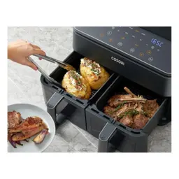 Detalhe da cesta dupla da Fritadeira de ar Cosori KOSP0026EUN 8,5 Litros