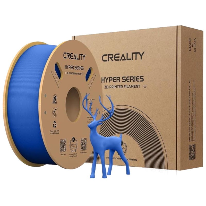 Creality Hyper PLA Filament - 1.75mm - Impression à haute vitesse jusqu'à 600mm/s - Bobine de 1kg Couleur Bleu - Compatible avec les imprimantes 3D FDM - Ítem