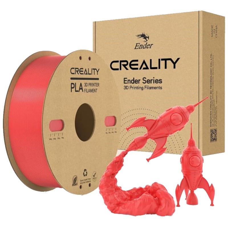 Filamento Creality Hyper PLA - 1.75mm - Impressão a alta velocidade até 600mm/s - Bobine de 1kg Cor Vermelho - Compatível com impressoras 3D FDM - Item